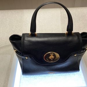 Coach Blake Flap Caryall Black Smooth and Pebble Leather EUC